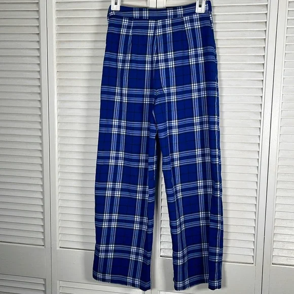 Urban Outfitters Daisy Plaid Zip-Front Wide Leg Pants. Size: 0 - Picture 7 of 13